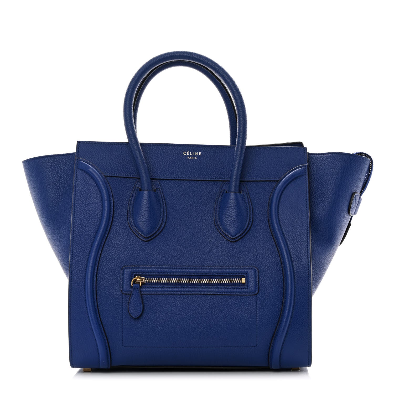 Celine Drummed Calfskin Mini Luggage Indigo