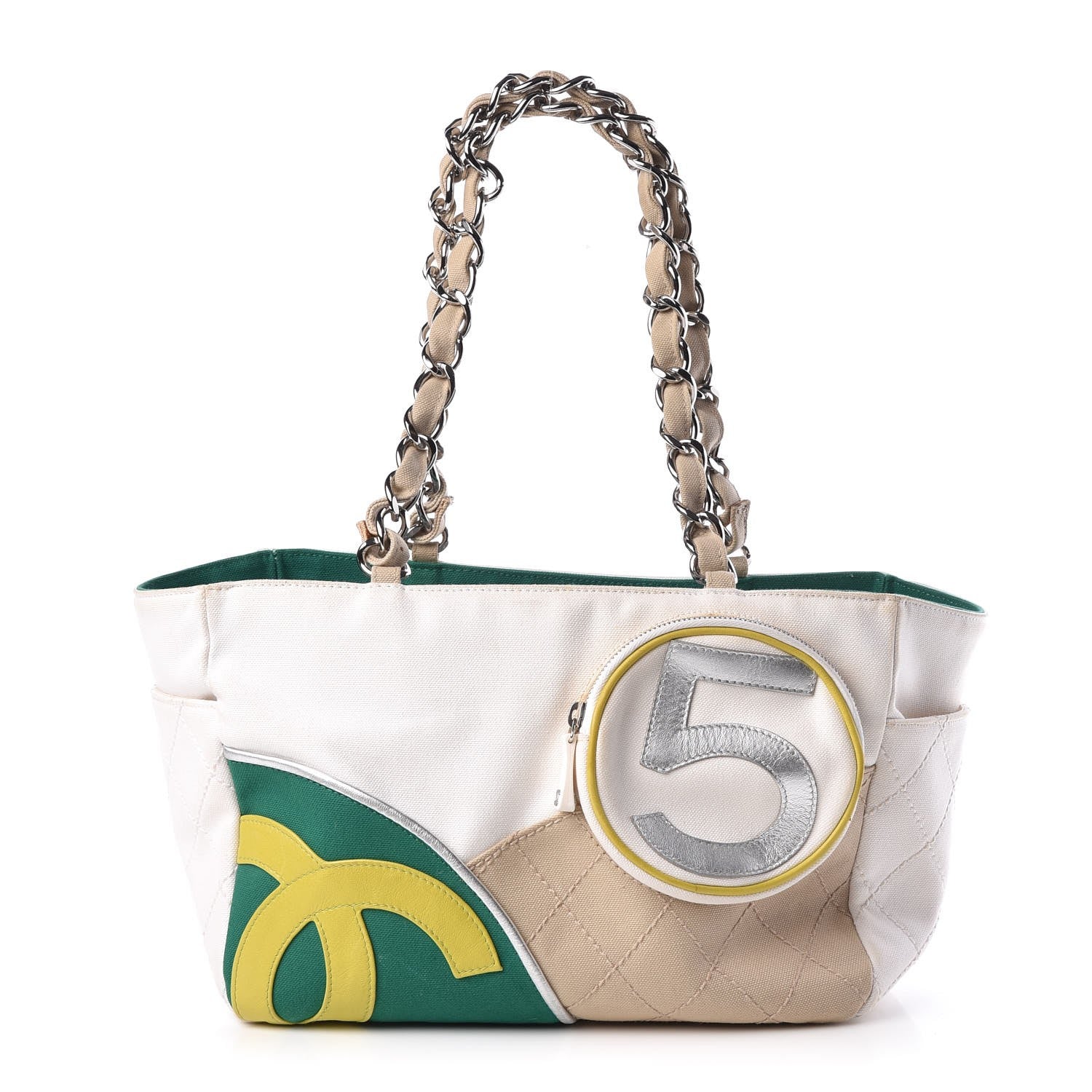Chanel Canvas Quilted N°5 Shopping Tote Beige