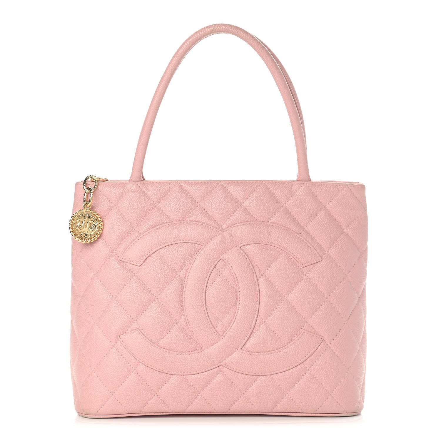 Chanel Caviar Medallion CC Tote Light Pink