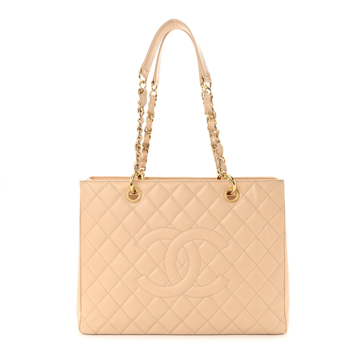 Chanel Caviar Quilted Grand Shopping Tote GST Beige