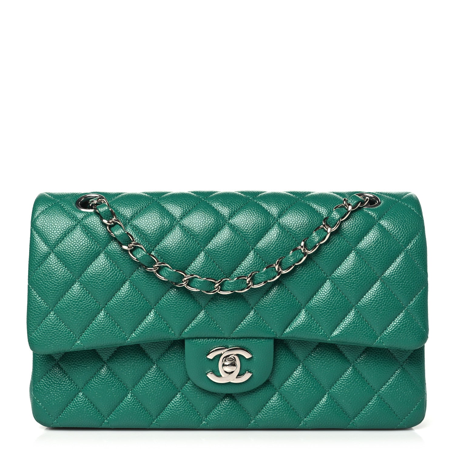 Chanel Caviar Quilted Medium Double Flap Green