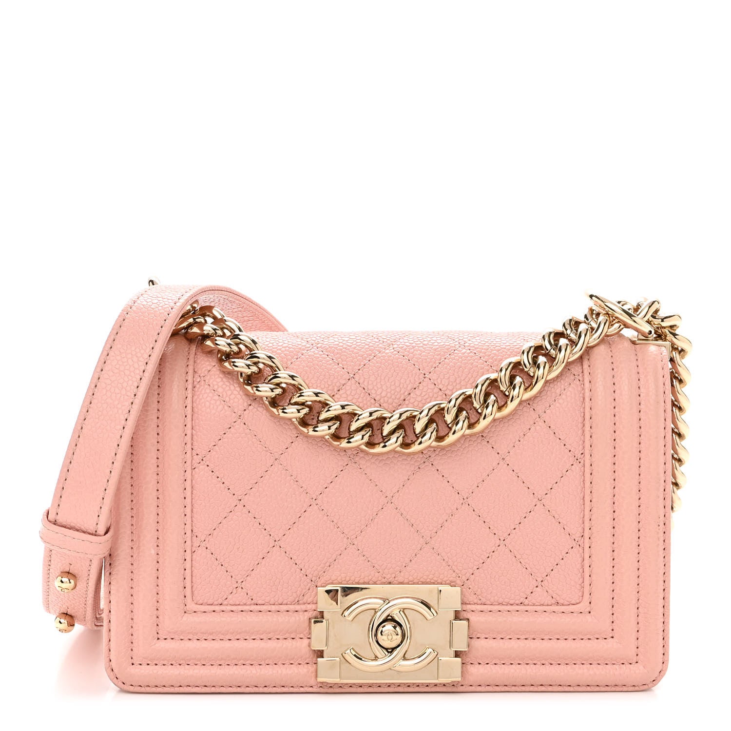 Chanel Caviar Quilted Small Boy Flap Light Pink
