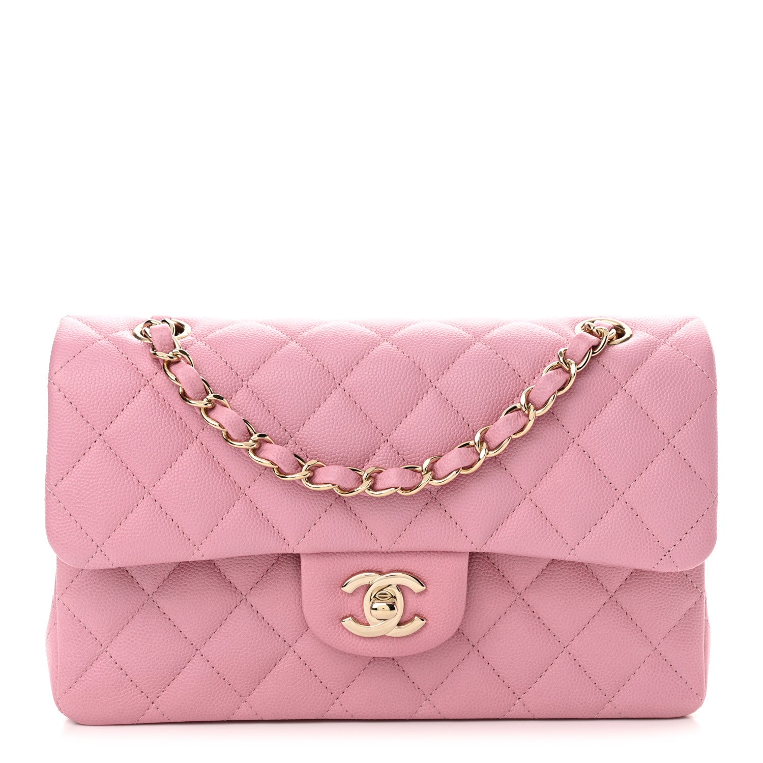 Chanel Caviar Quilted Small Double Flap Light Pink