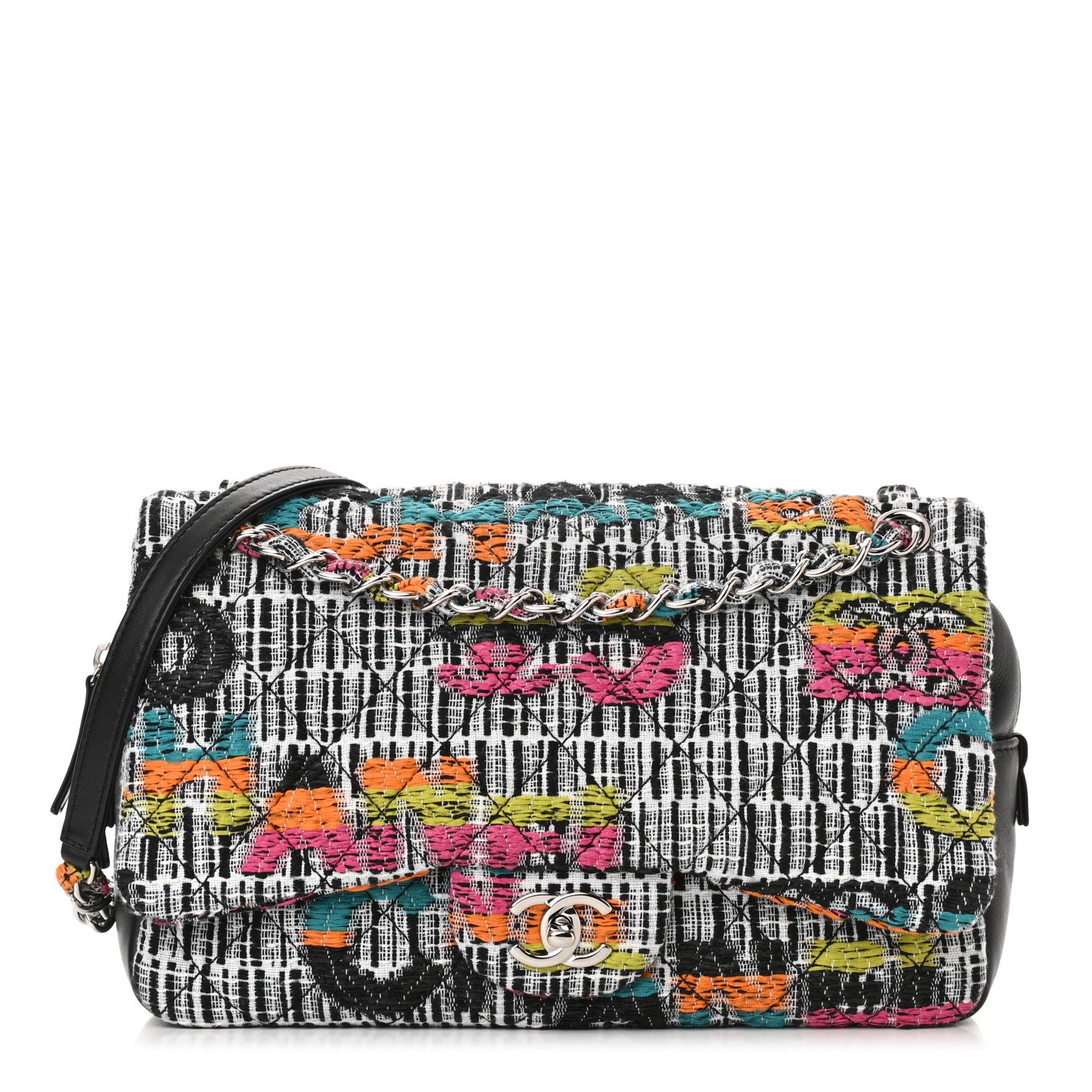 Chanel Fantasy Tweed Quilted Easy Flap in Multicolor