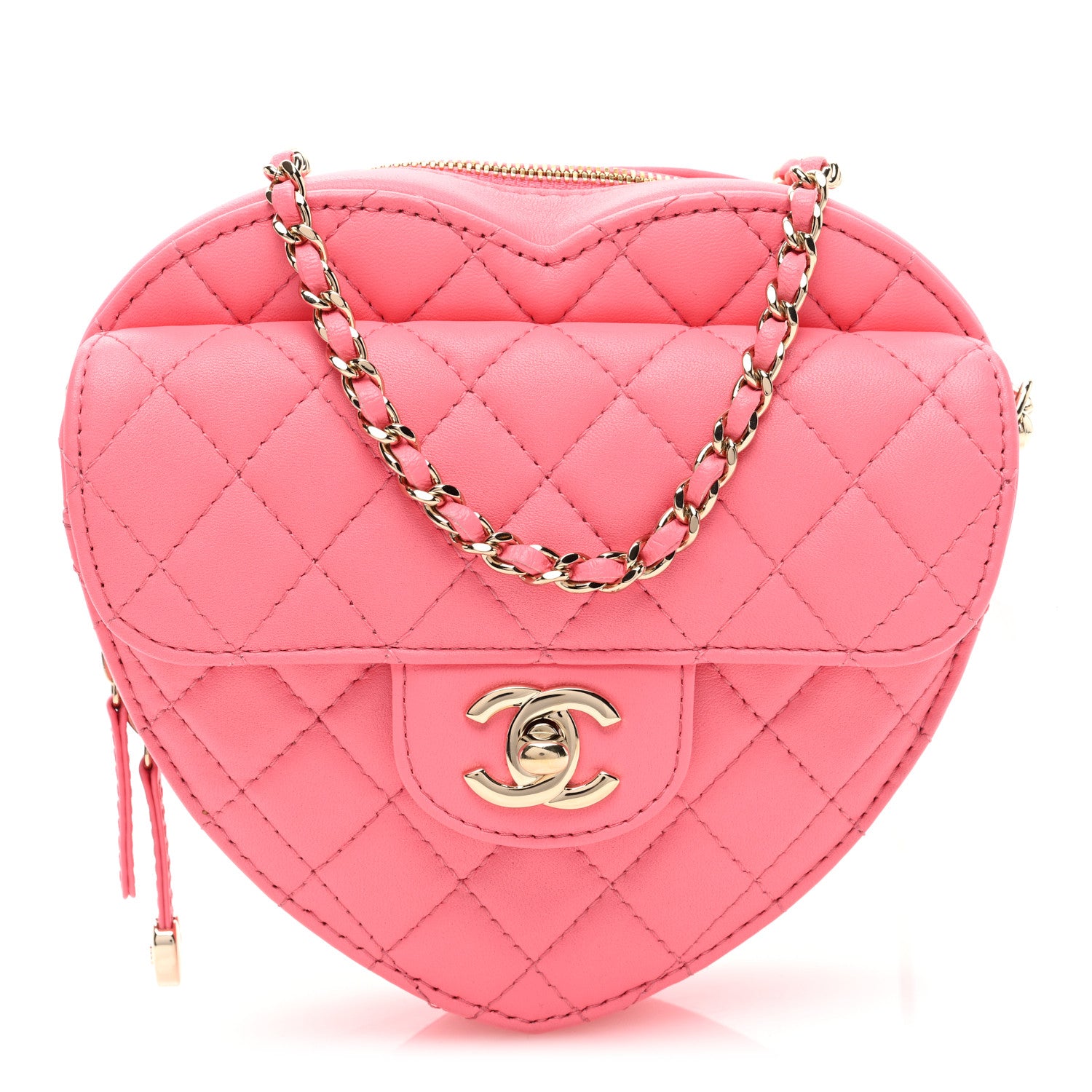 Chanel Lambskin Quilted CC In Love Heart Bag Pink