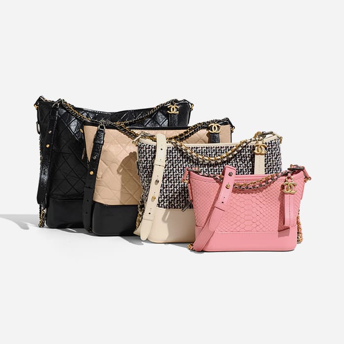 comparing chanel gabrielle hobo sizes from biggest to smallest by FASHIONPHILE