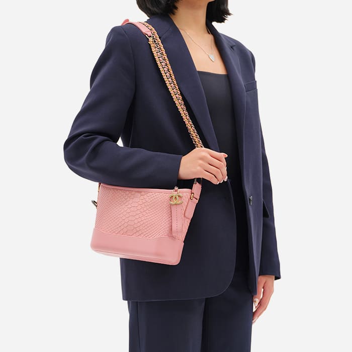 the small chanel gabrielle hobo size worn as a shoulder bag by FASHIONPHILE