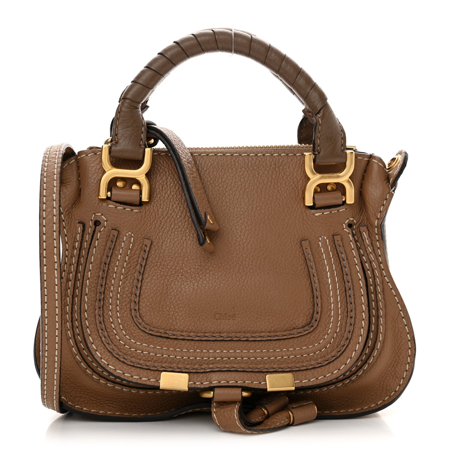 Chloe Calfskin Mini Marcie Satchel Nut