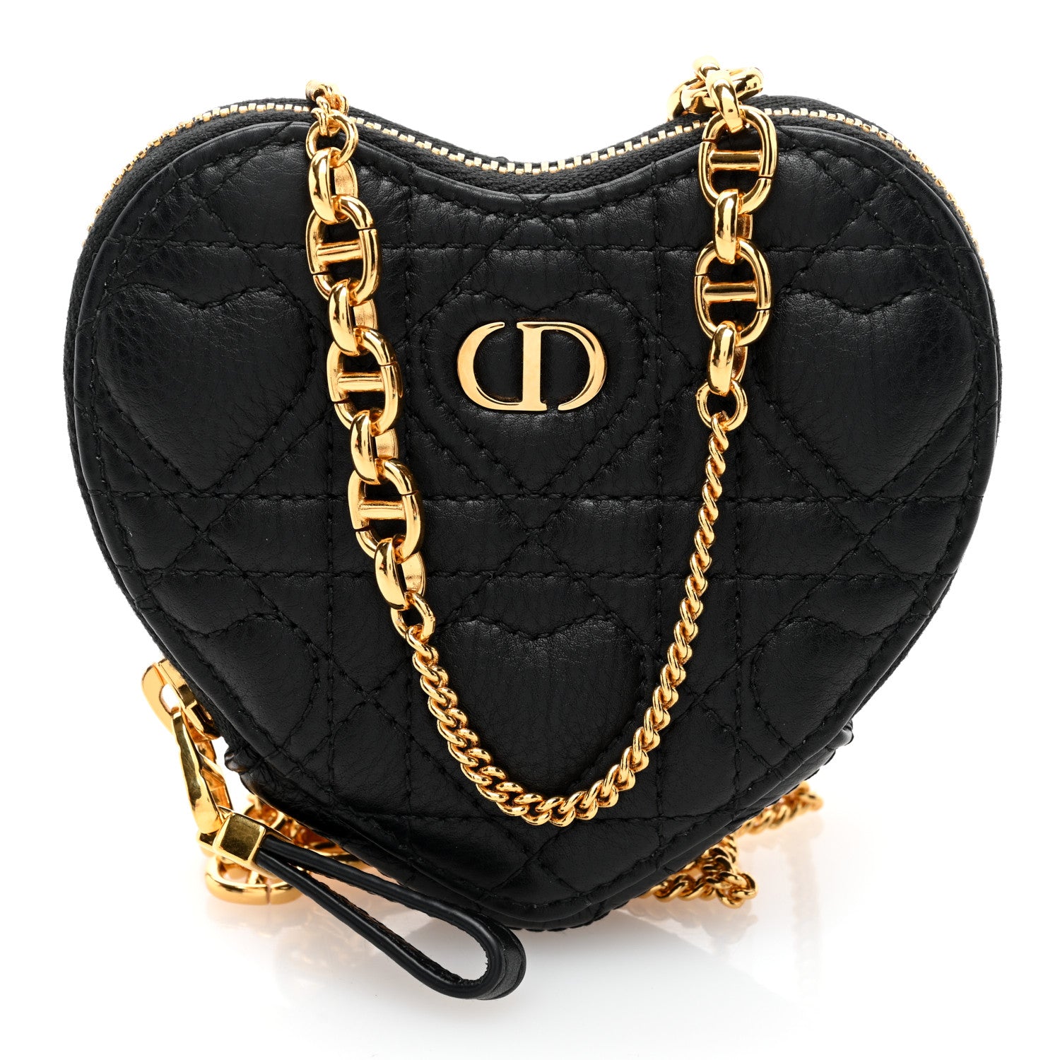 Christian Dior Calfskin Cannage Dioramour Caro Heart Pouch
