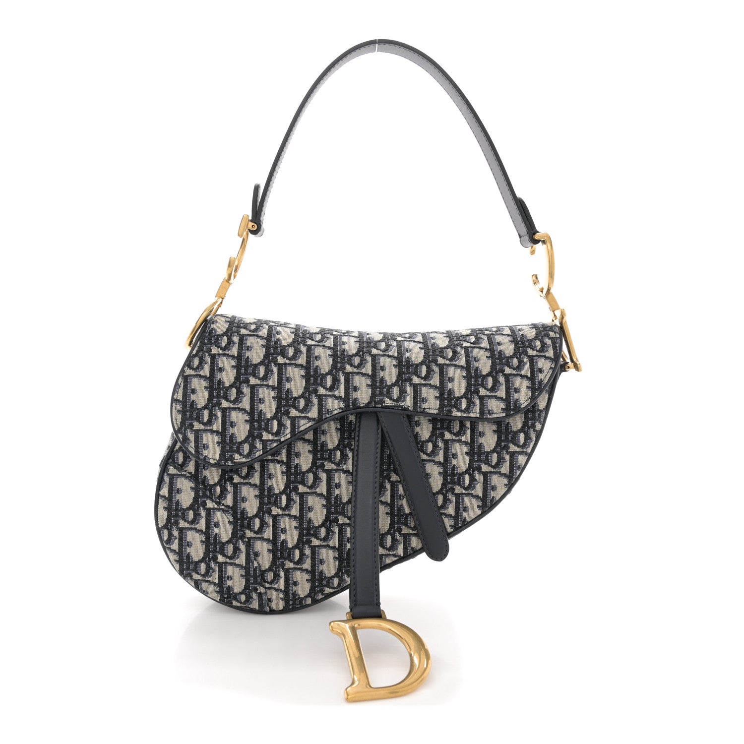Christian Dior Oblique Saddle Bag in Blue