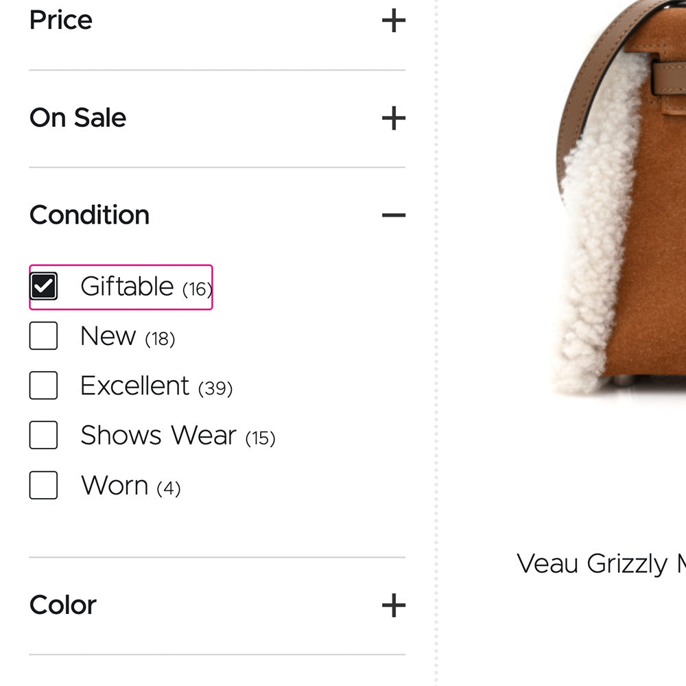 FASHIONPHILE condition rating filter