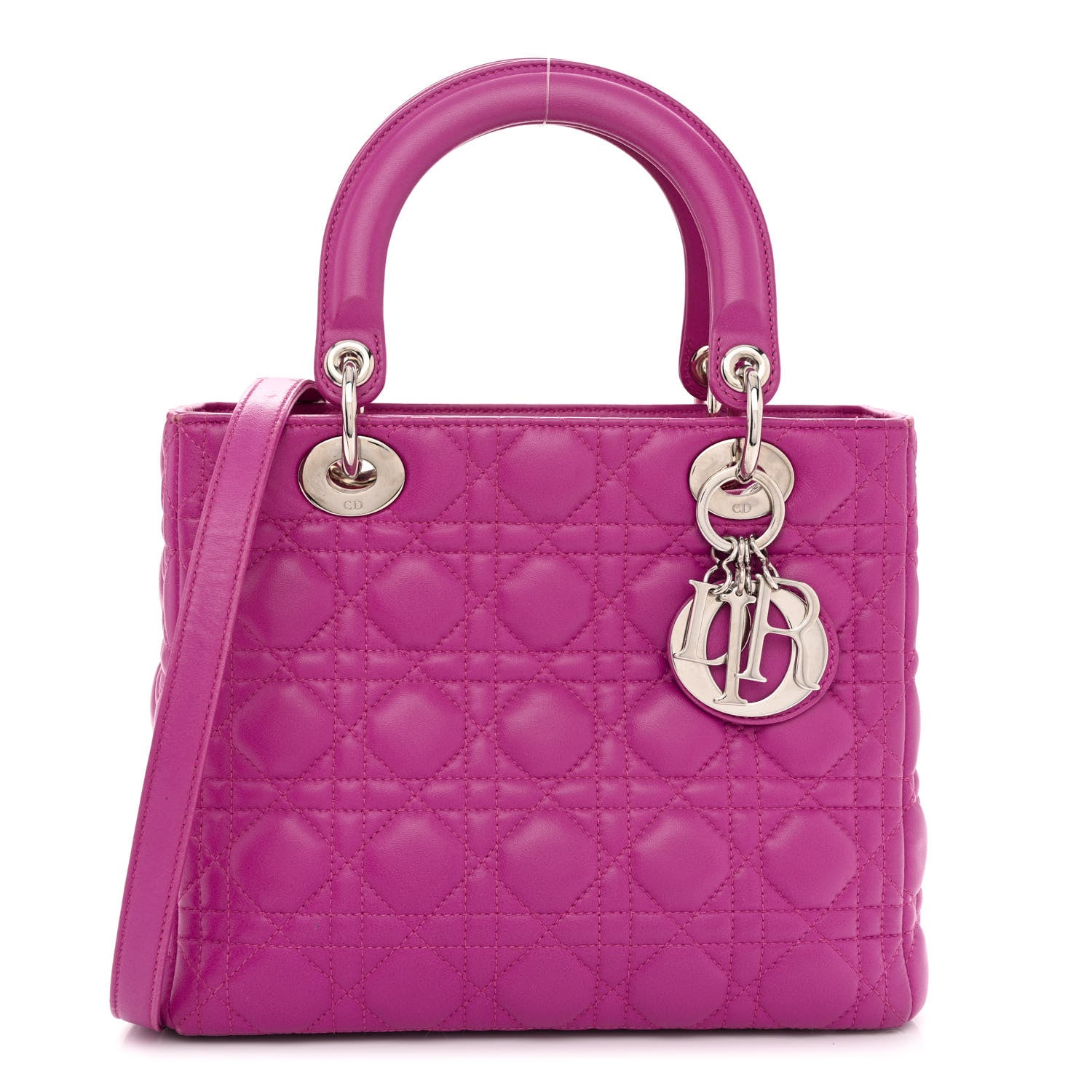 product image of christian Dior Medium Lady Dior in the color purple by fashionphile