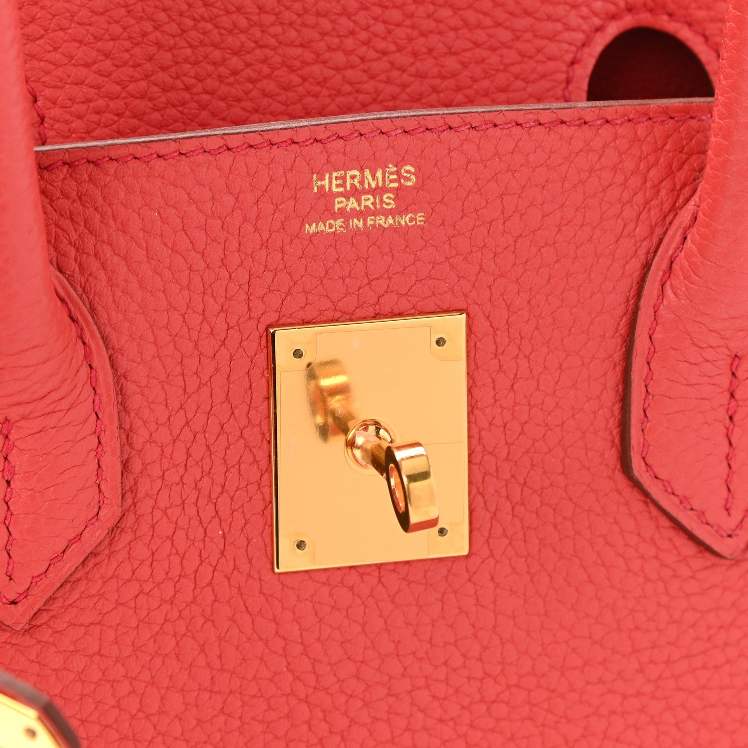 close up product image of hermes gold hardware on Birkin FASHIONPHILE