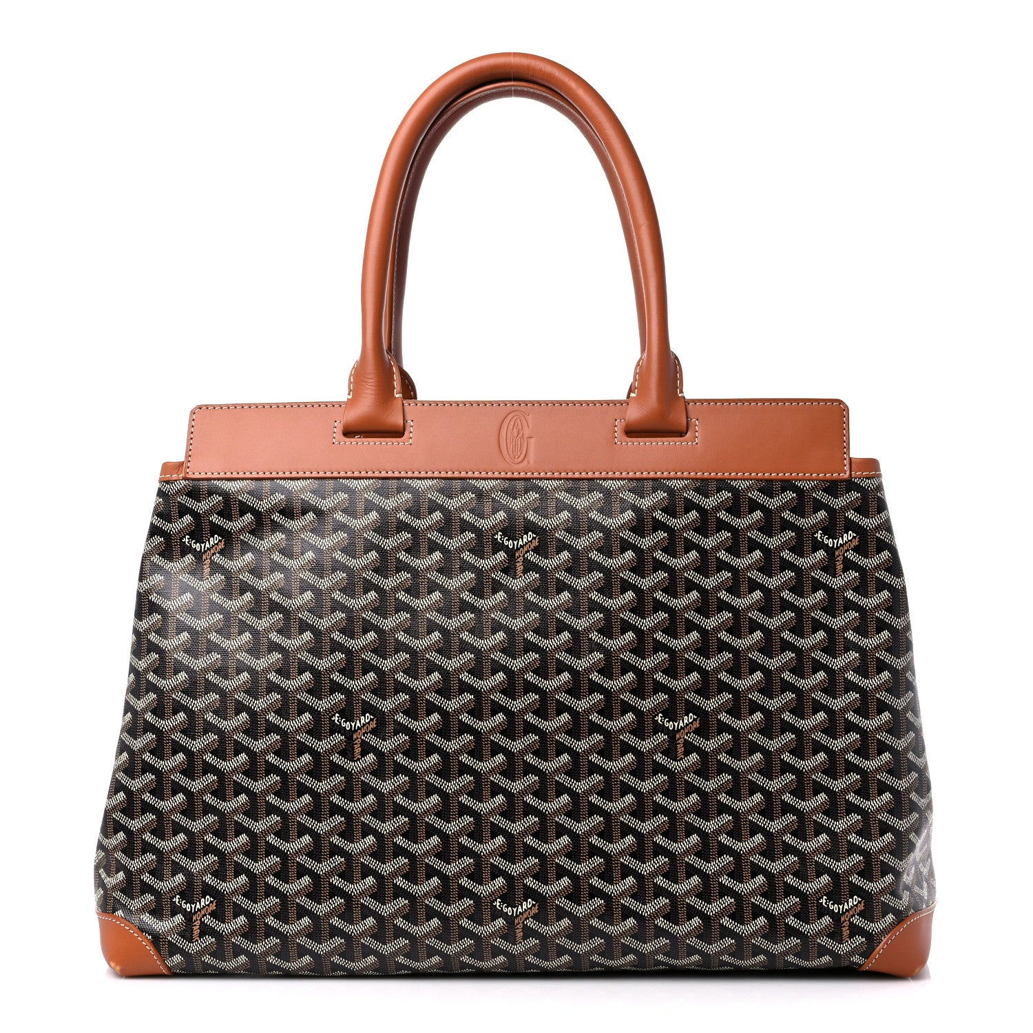 Front view of the Goyard Goyardine Bellechasse Biaude MM Tote in Black Gold