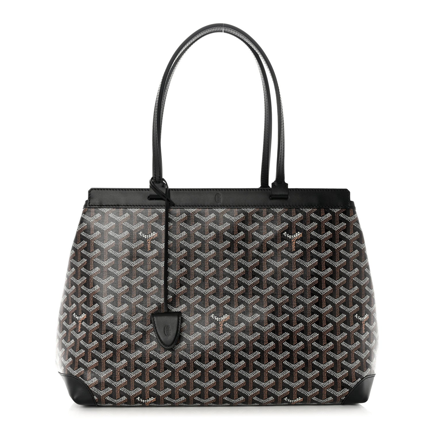 Front view of the Goyard Goyardine Bellechasse PM in black