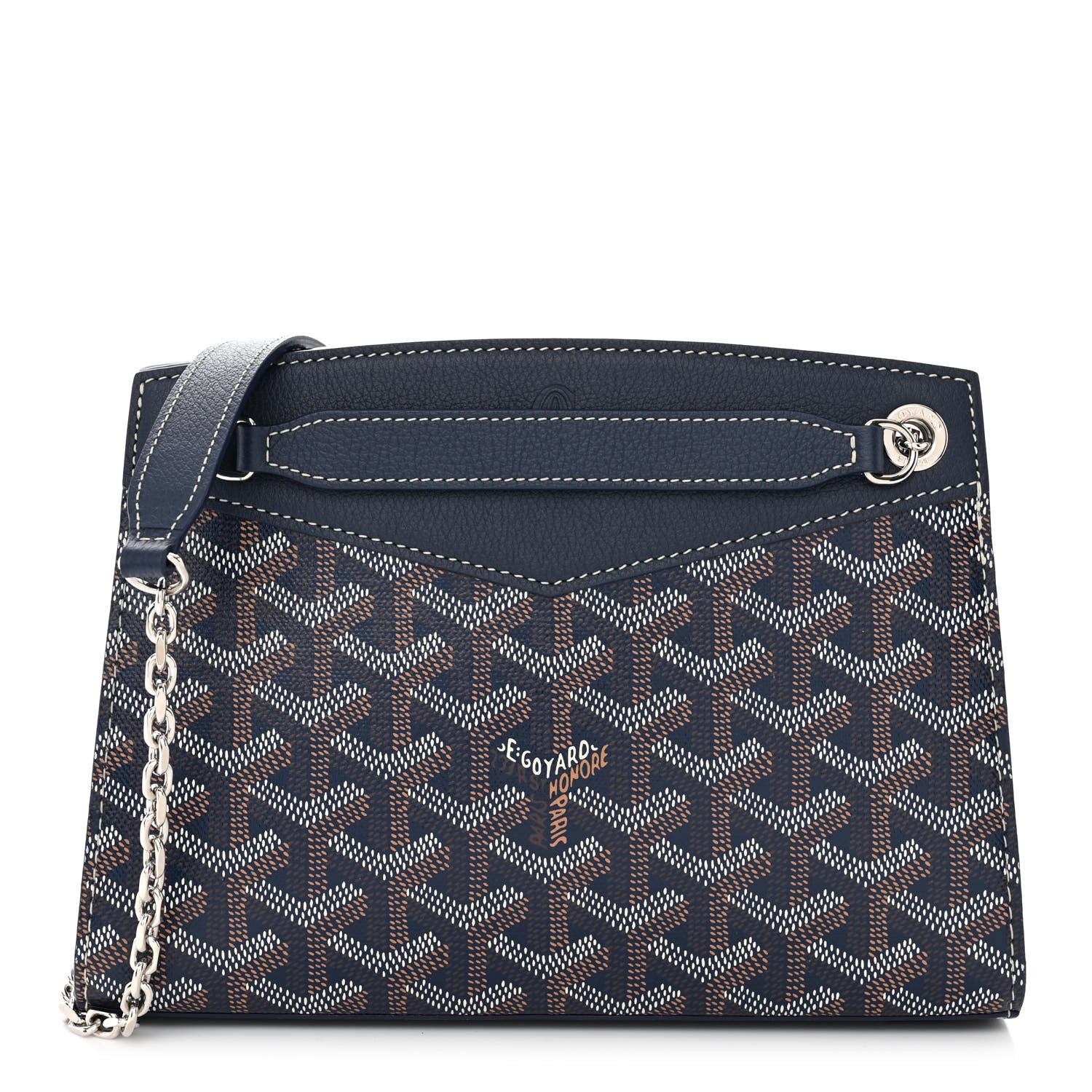 Front view of the Goyard Goyardine Mini Rouette Structure in Navy