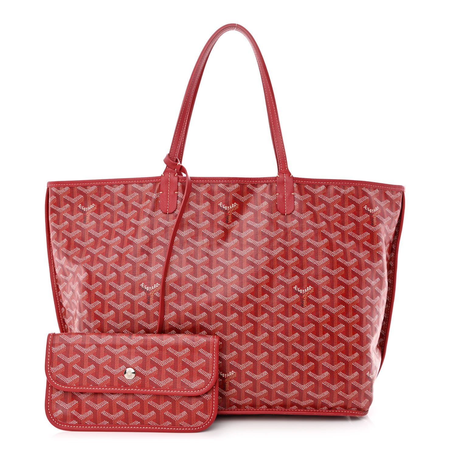 Front view of the Goyard Goyardine Reversible Anjou PM in Red
