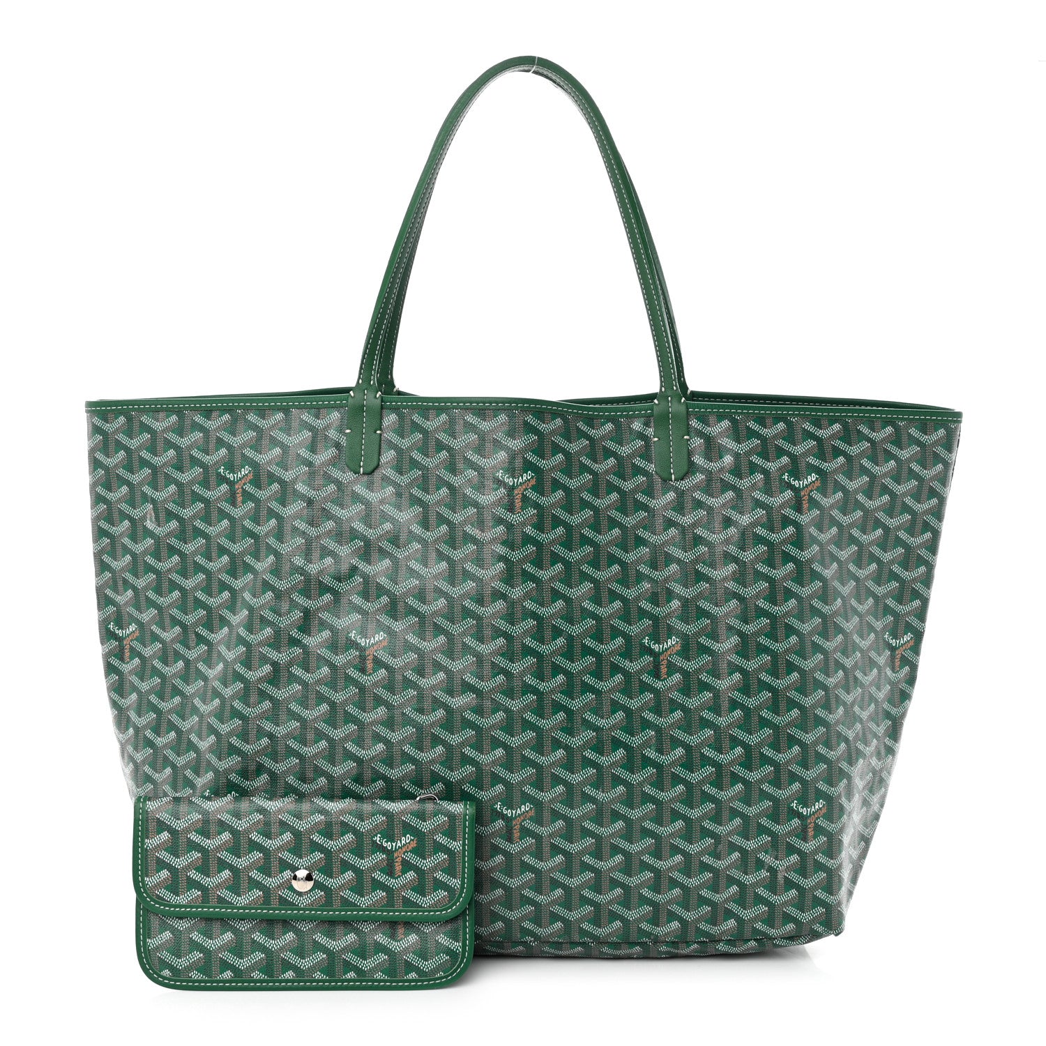 Front view of the Goyard Goyardine Saint Louis GM in Green