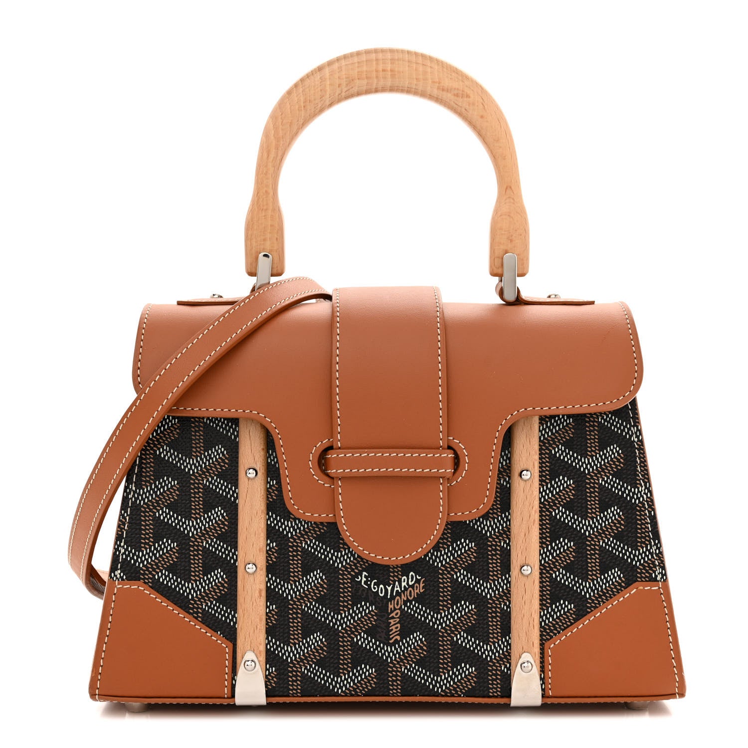 Front view of the Goyard Goyardine Structure Mini Saigon in Black