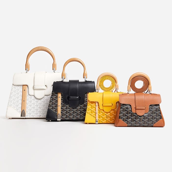 image of goyard saigon bags side by side comparing the different saigon sizes by FASHIONPHILE
