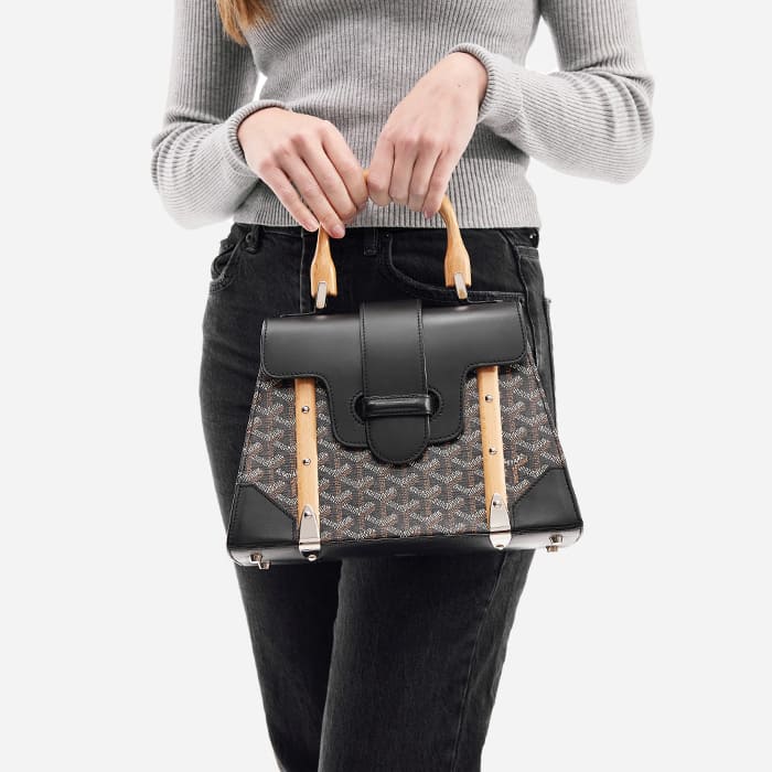 image of model wearing the goyard saigon pm as a top handle bag by FASHIONPHILE