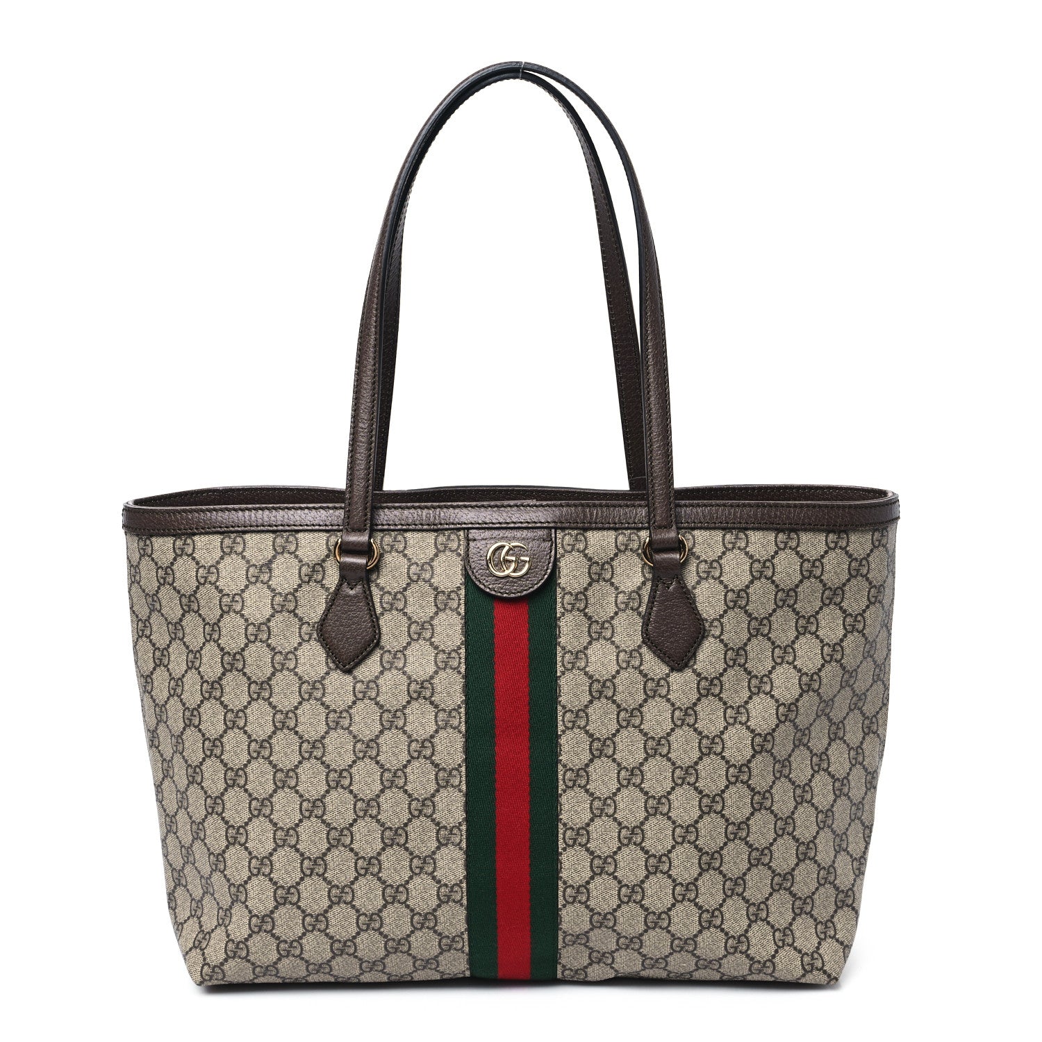 Gucci GG Supreme Monogram Medium Ophidia Shopping Tote Brown