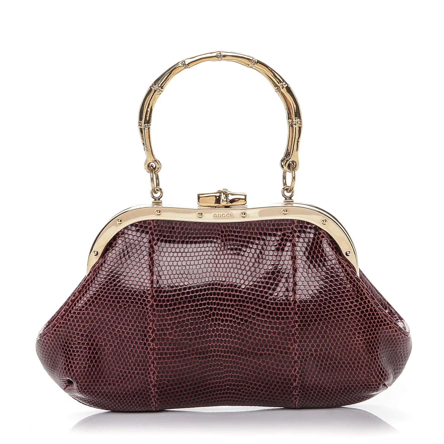 Gucci Lizard Bamboo Tom Ford Evening Bag Bordeaux