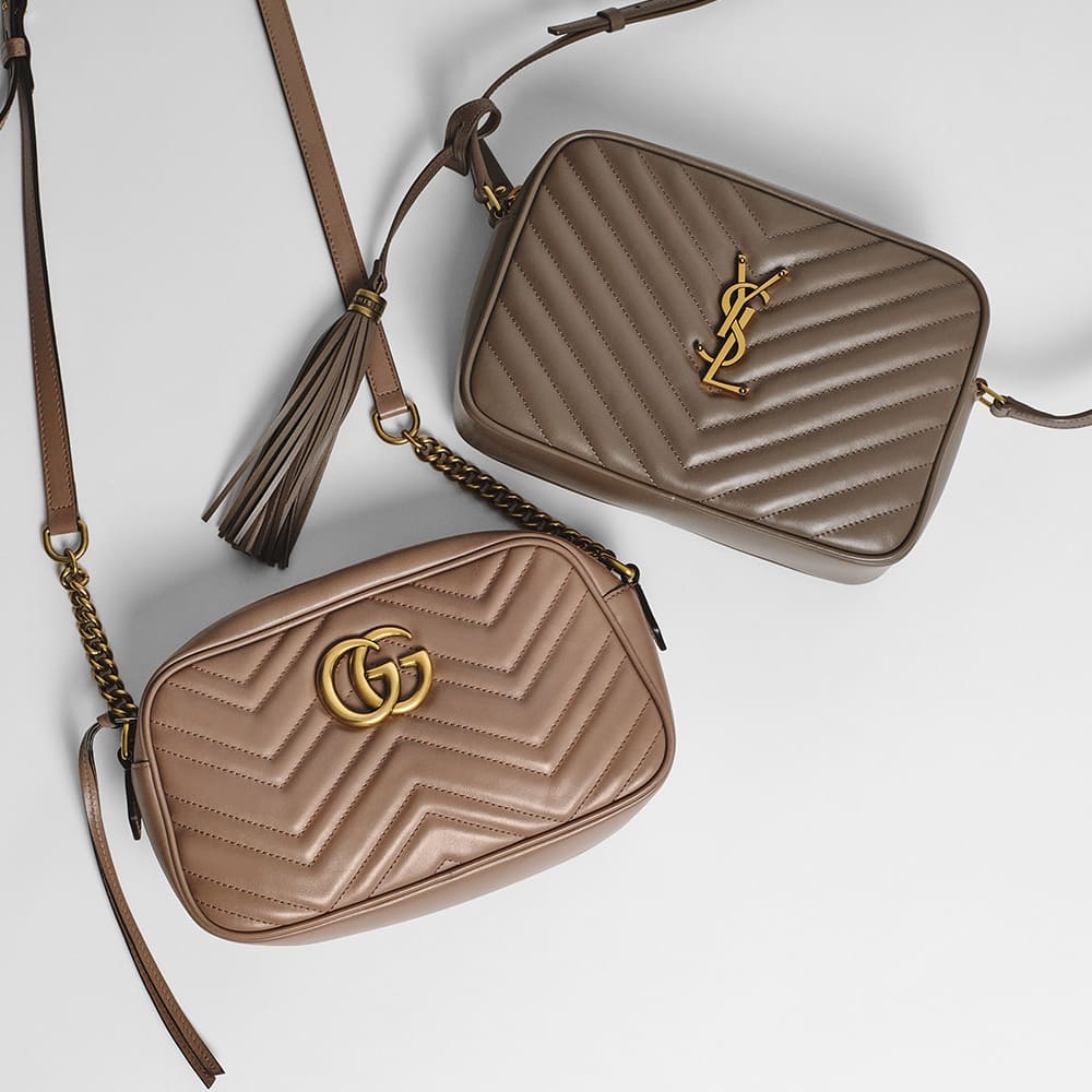 comparing the gucci marmont bag and the saint laurent lou camera bag by FASHIONPHILE