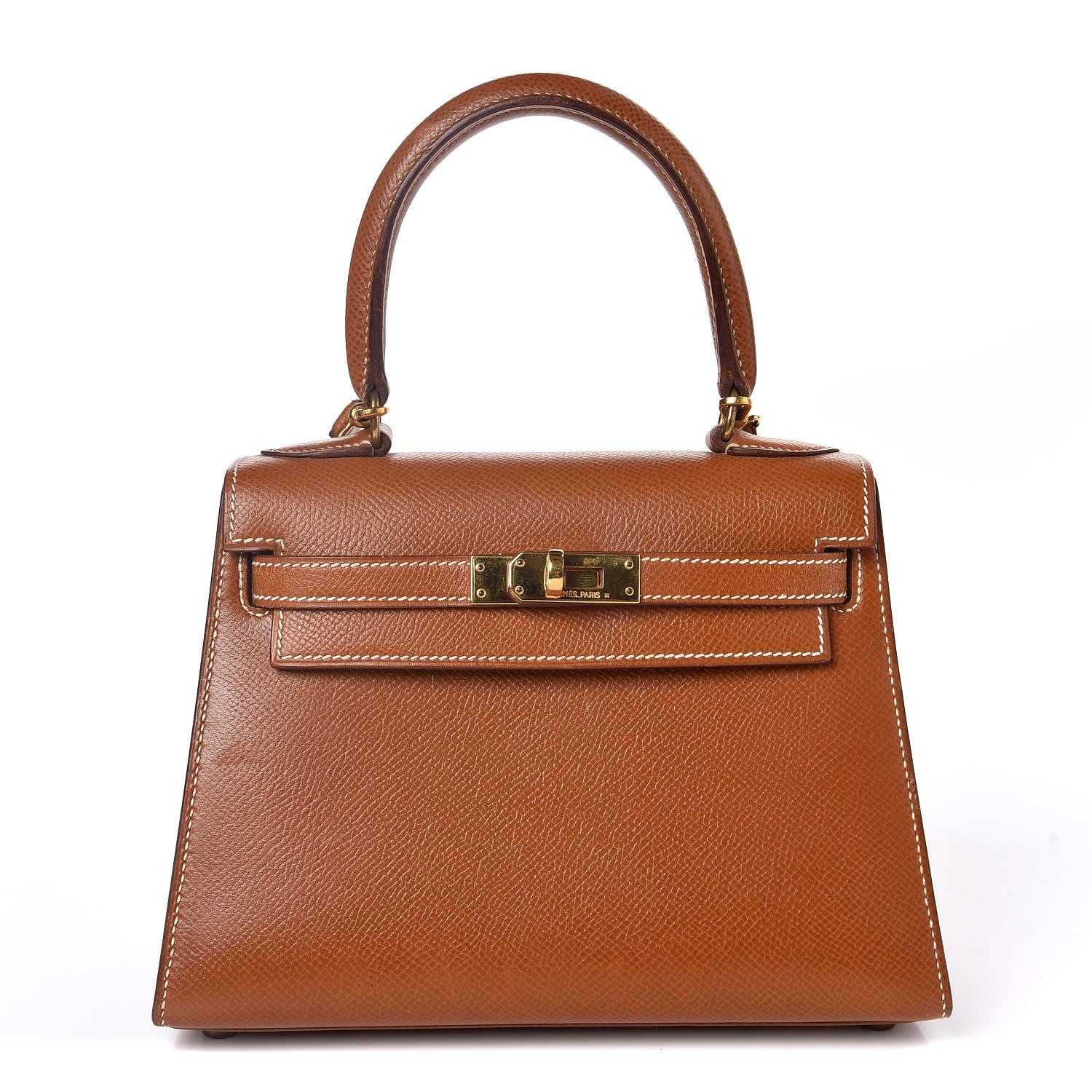 Hermes Courchevel Mini Kelly Sellier 20 Gold Front View