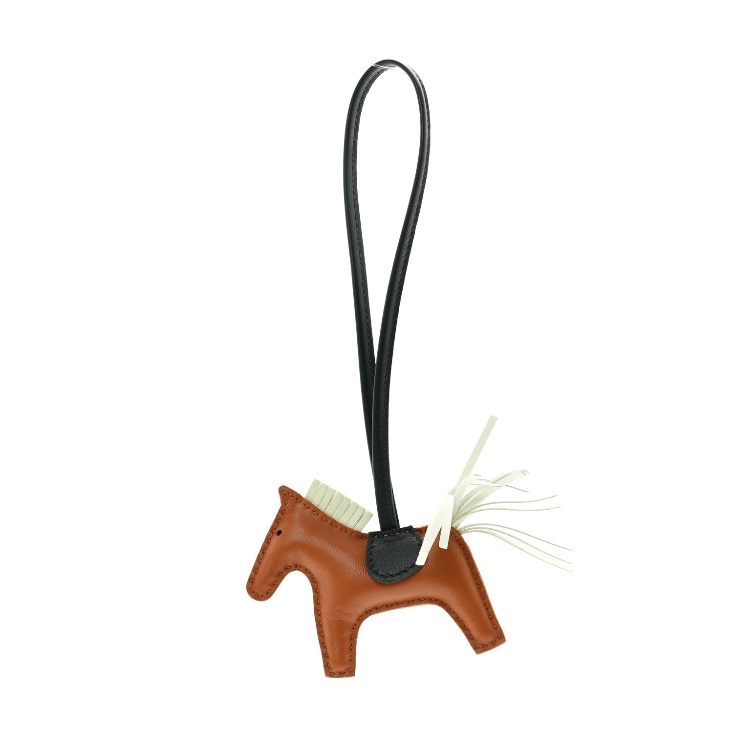 Hermes Milo Lambskin Grigri Rodeo Horse Bag Charm PM Gold Vert Cypress Vert Fizz