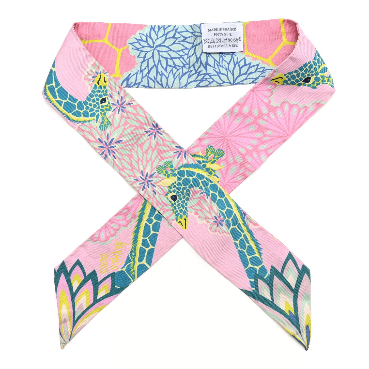Hermes Silk The Three Graces Twilly Rose Bonbon Canard