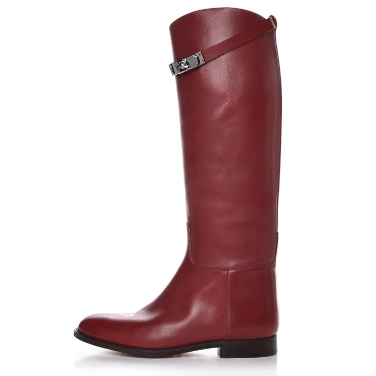 Hermes Swift Kelly Jumping Boots 39.5 Rouge H