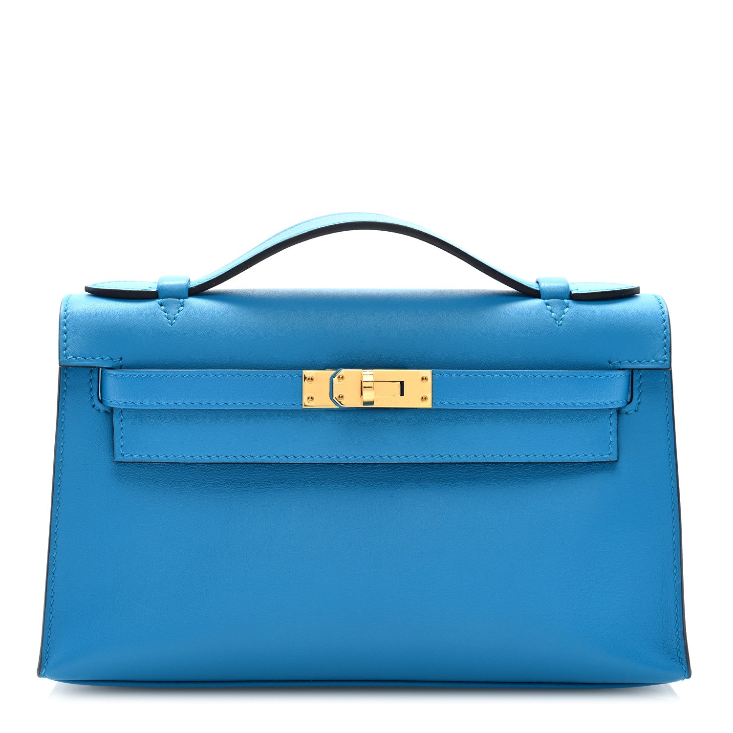 Hermes Swift Kelly Pochette Clutch Bleu Frida