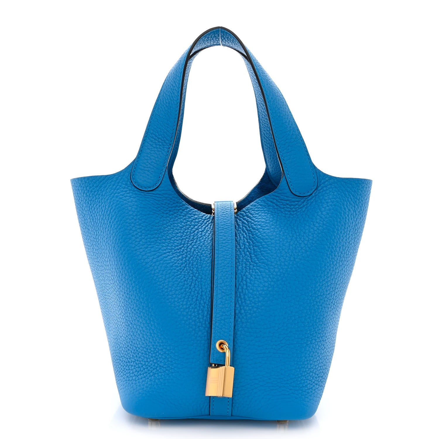 Hermes Taurillon Clemence Picotin Lock 18 PM in Bleu Zanzibar