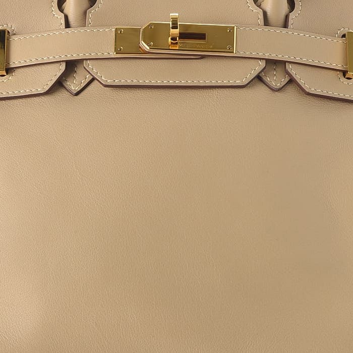 FASHIONPHILE color swatch of Hermes Argile in Swift