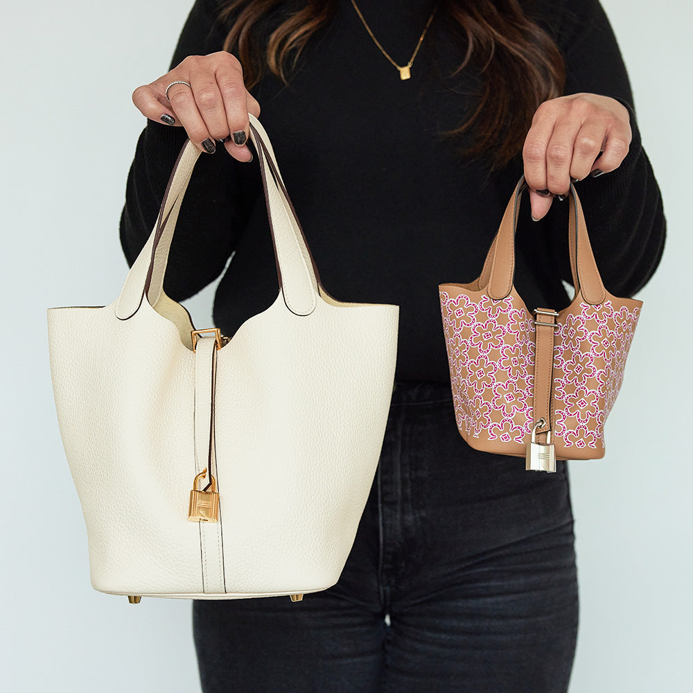 comparing the hermes picotin lock 22 and the micro picotin lock side by side by FASHIONPHILE