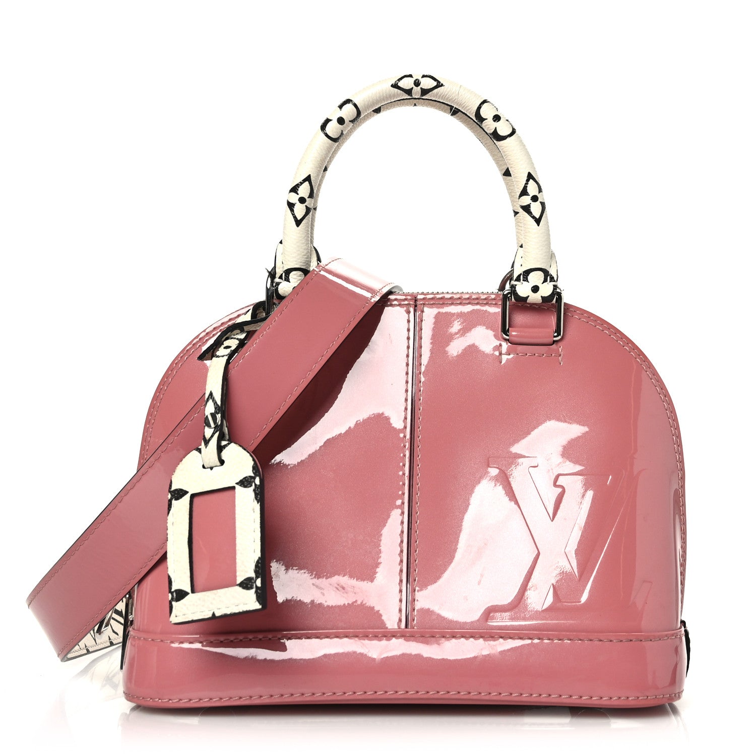 LOUIS VUITTON Patent Monogram Alma size BB in Rose Blush by fashionphile