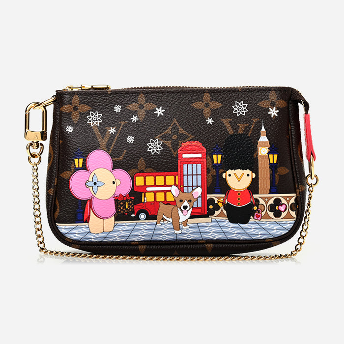 product image of Louis Vuitton monogram Christmas Animation mini pochette accessories London FASHIONPHILE