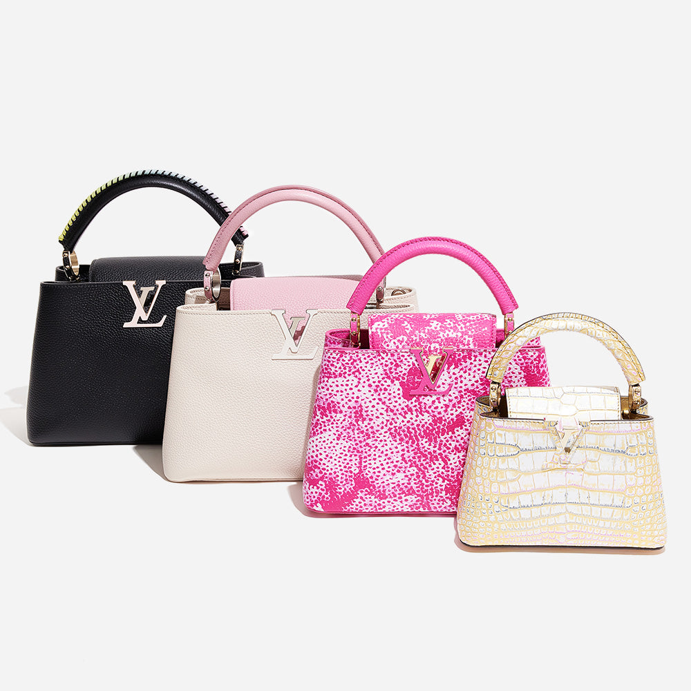 Comparing Louis Vuitton Capucines bag sizes from biggest to smallest by FASHIONPHILE