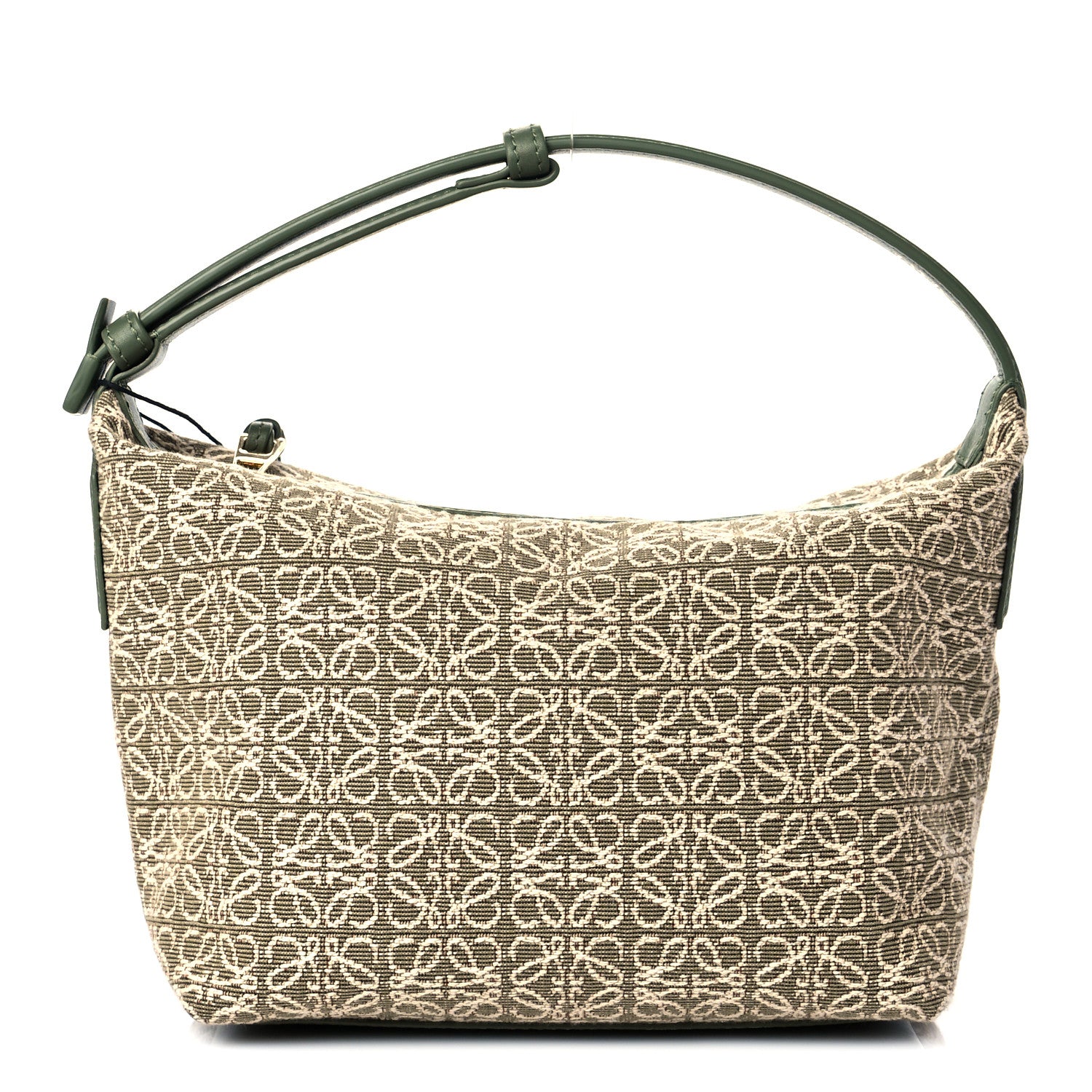 Loewe Jacquard Anagram Calfskin Small Cubi Bag Avocado Green