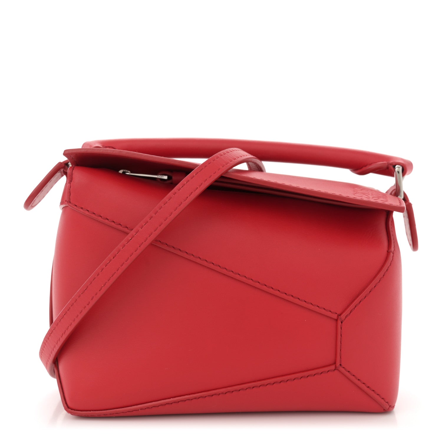 Loewe Satin Calfskin Mini Puzzle Edge Bag Red