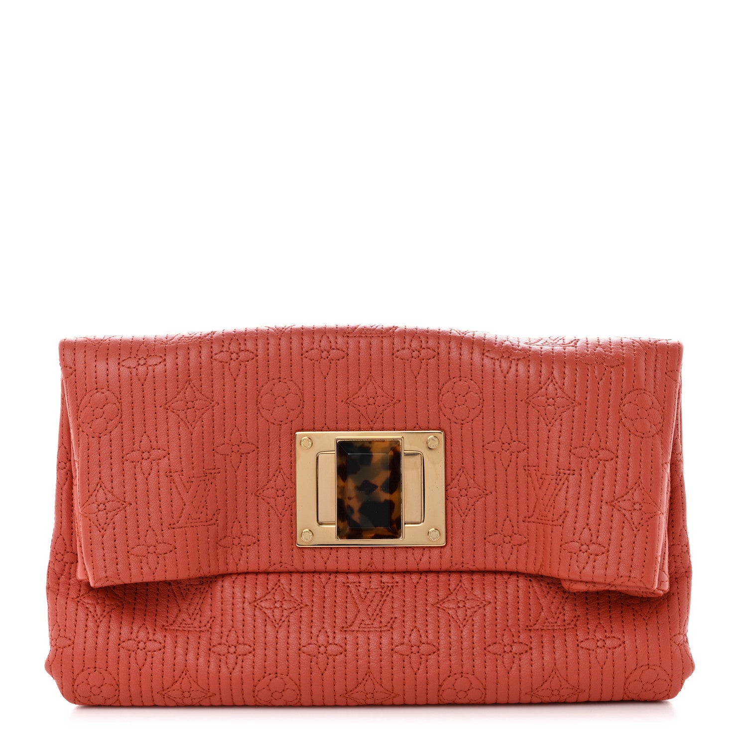 Louis Vuitton Calfskin Quilted Monogram Altair Clutch Rose