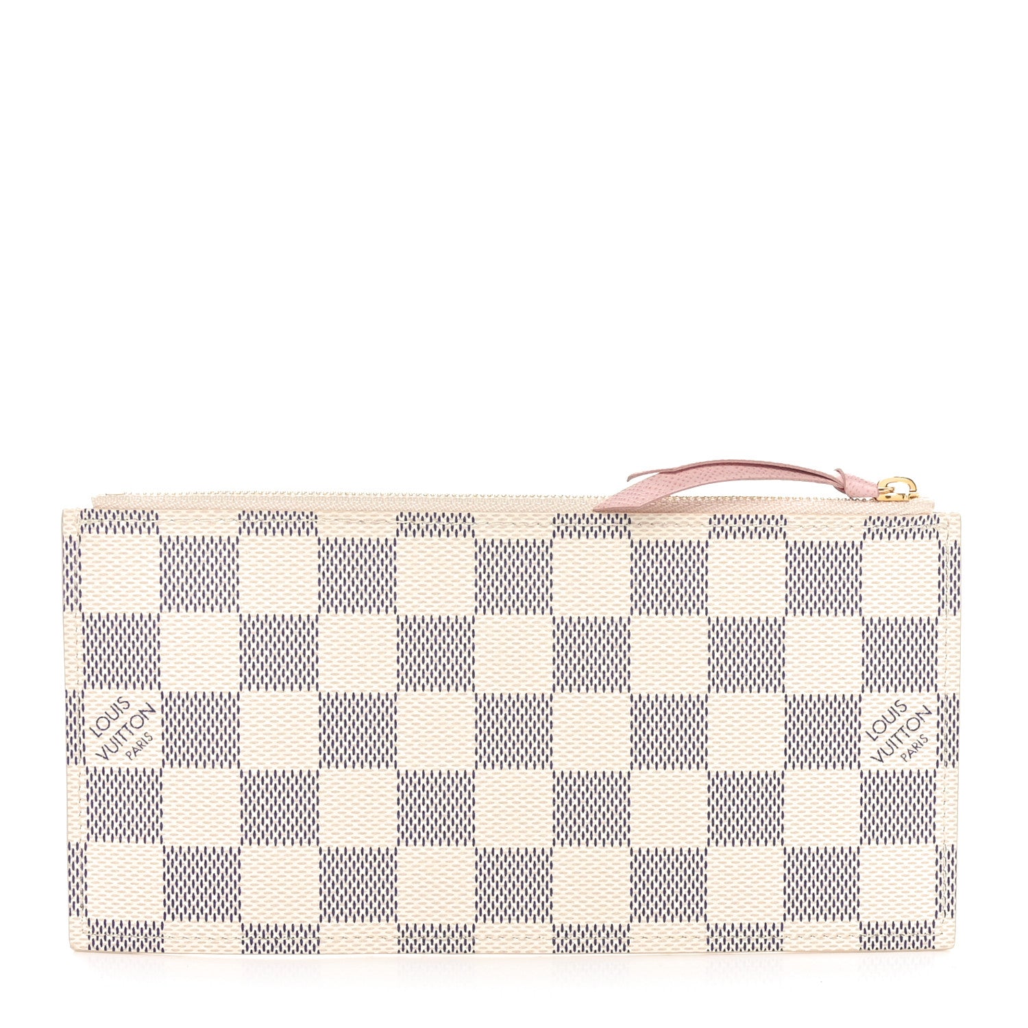 Louis Vuitton Damier Azur Felicie Chain Wallet Zippered Insert Rose Ballerine