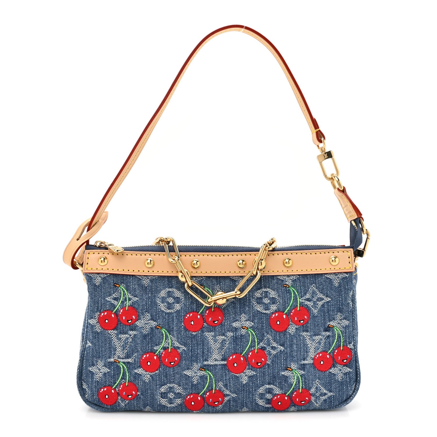 Louis Vuitton LV X TM Monogram Denim Cerises Pochette Accessories Blue