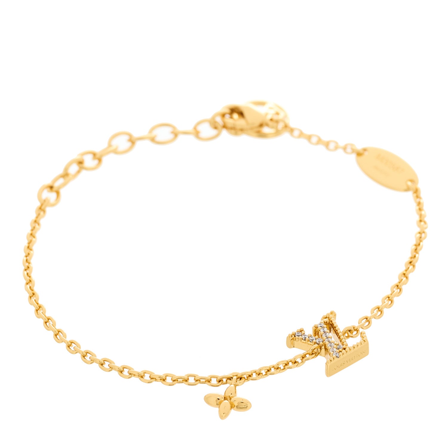 Louis Vuitton Metal Crystal LV Iconic Bracelet in Gold