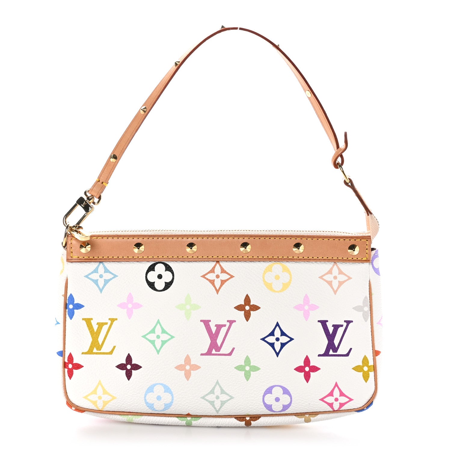 Louis Vuitton Monogram Multicolor Pochette Accessories White