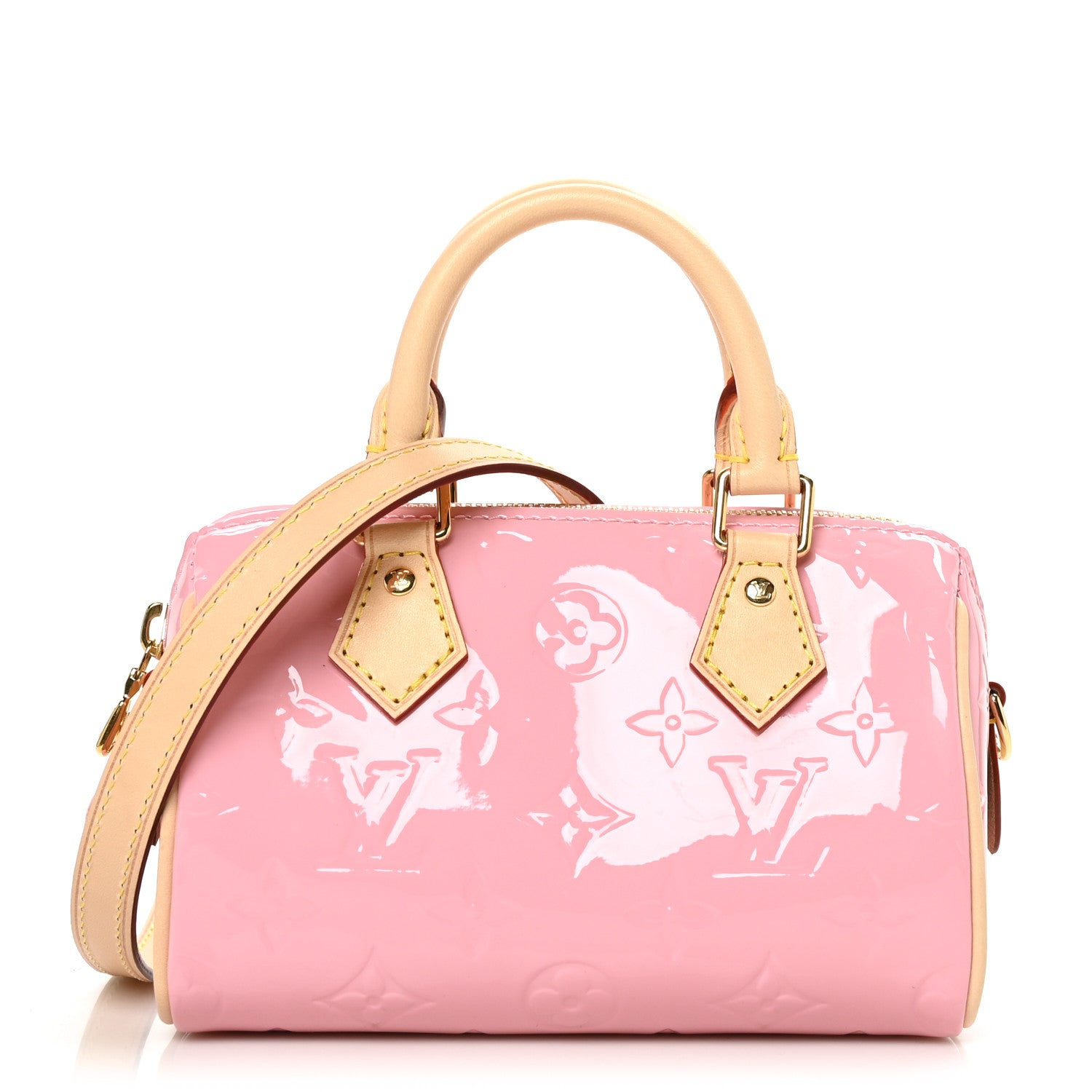 Louis Vuitton Vernis Monogram Nano Speedy Mochi Pink