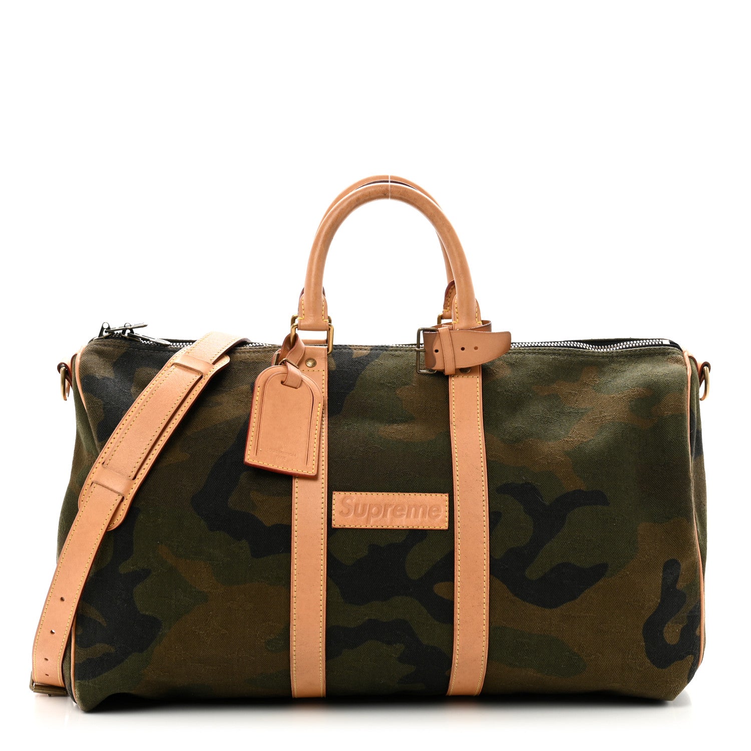 Louis Vuitton X SUPREME Monogram Camouflage Keepall Bandouliere 45
