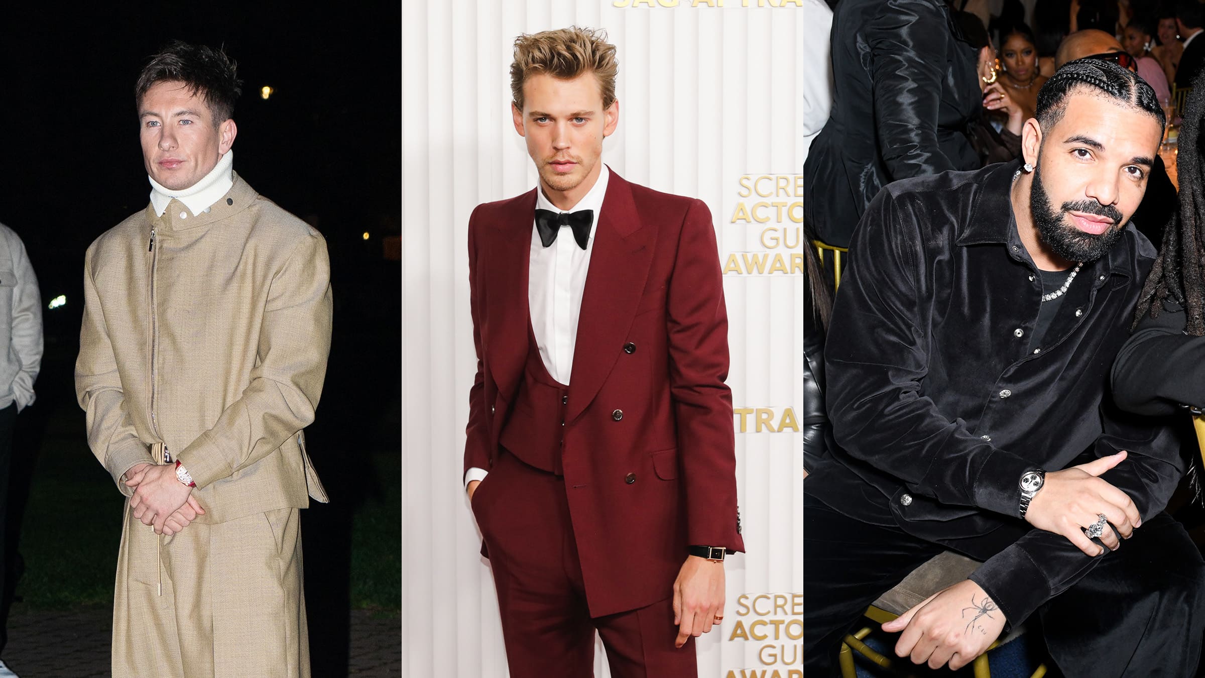luxury watches worn by celebrities such as Barry Keoghan, Austin Butler, and Drake