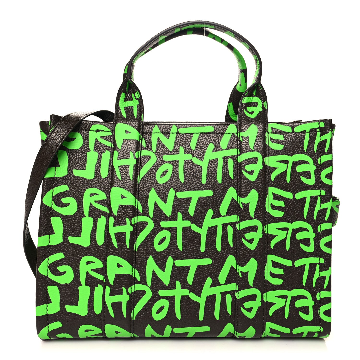 Marc Jacobs X STEPHEN SPROUSE Grained Calfskin Medium The Tote Bag Green